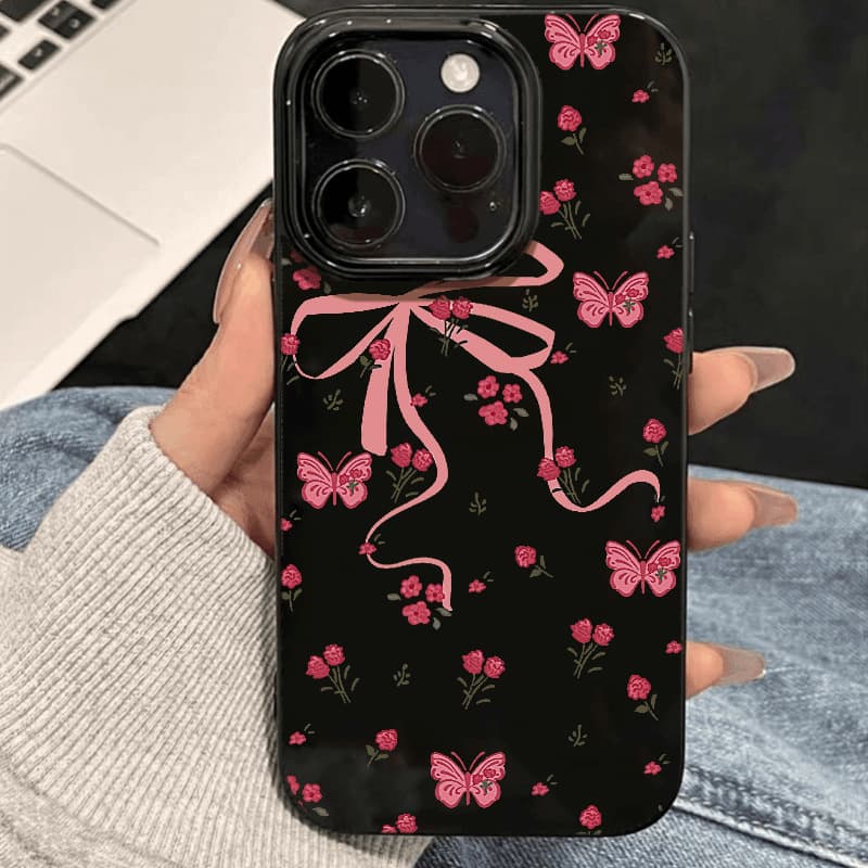 Floral Bow Case for Apple 16 Plus, iPhone 15 Designer Style, 14 Soft Case, 13 Cute, 12