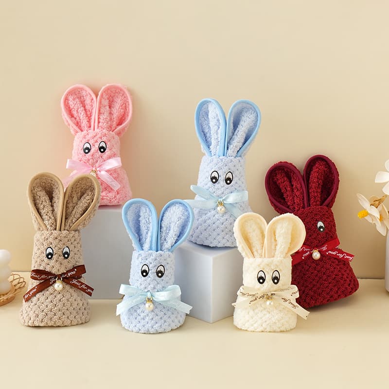 Coral Fleece Bunny Towel Wedding Favors, Creative Shaped Towels 30*40 for Events and Openings Wholesale