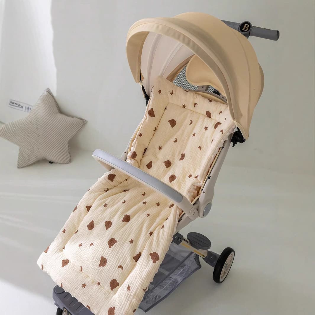 Stroller Pad Crib Bean Fleece Soothing Pad Gauze Mattress Quilted Cotton Baby Mattress Children's Cotton Pad