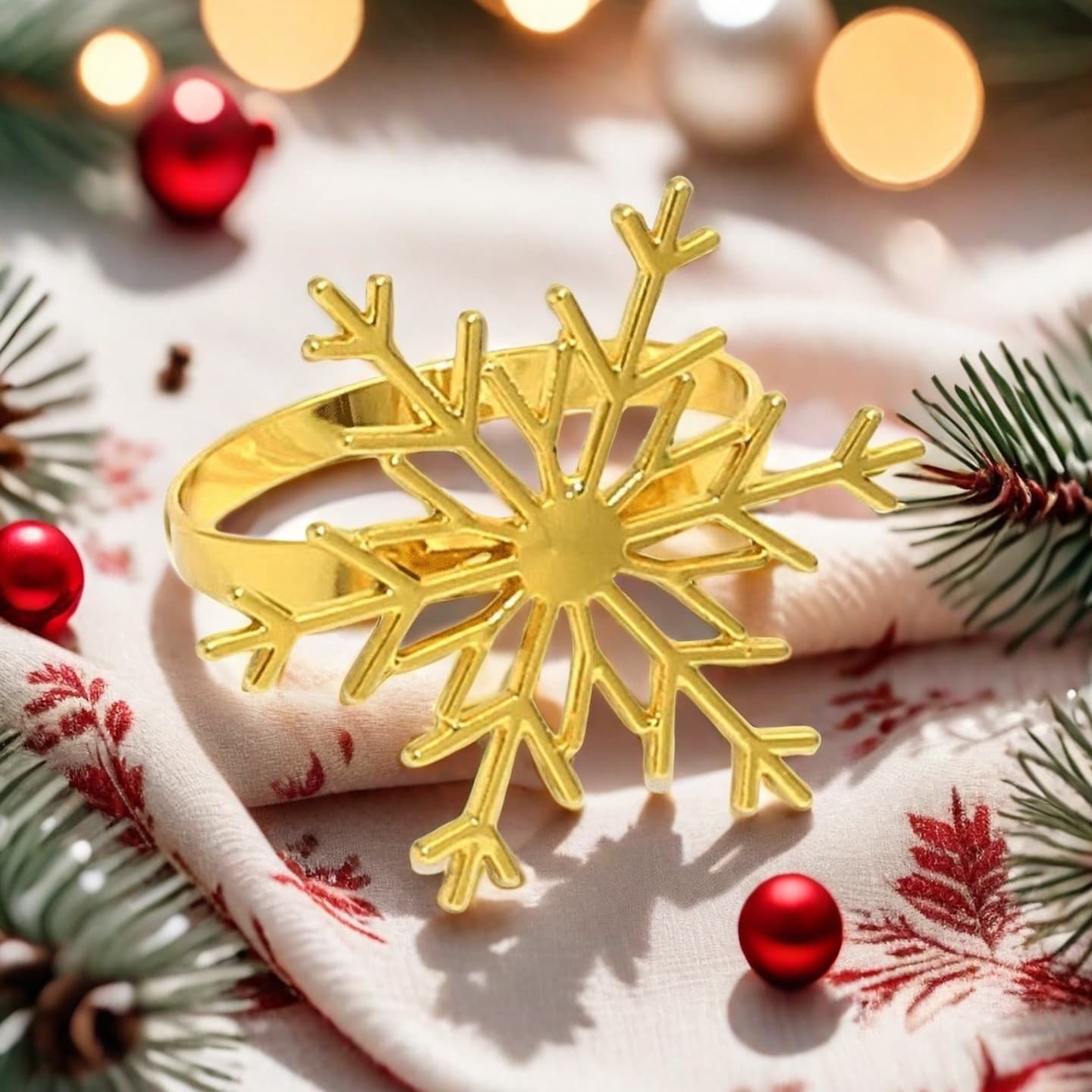 Cross-border Exclusive Christmas Snowflake Napkin Clip, Hotel Supplies for Table Arrangements, Festive Party Dining Decor