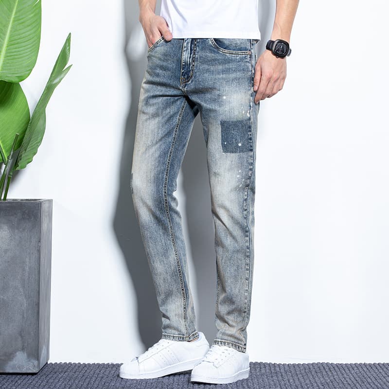New Men's Jeans Korean Style Men's Fashion Slim Straight Jeans Men's Pants Wholesale Stylish Casual Versatile