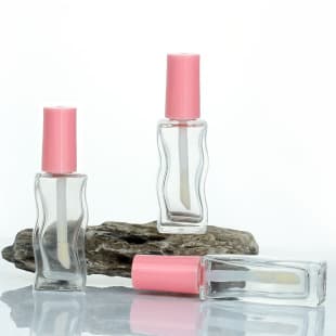 10ml Transparent Glass Lip Gloss Tube Wave Lip Gloss Bottle Cosmetic Refill Bottle Glass Lipgloss Tube
