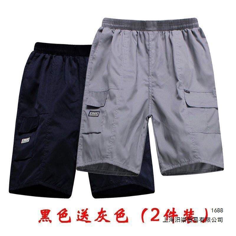 Summer Middle-Aged and Elderly Five-Point Pants Men Dad Shorts Loose Thin Beach Pants Old Man Casual Shorts