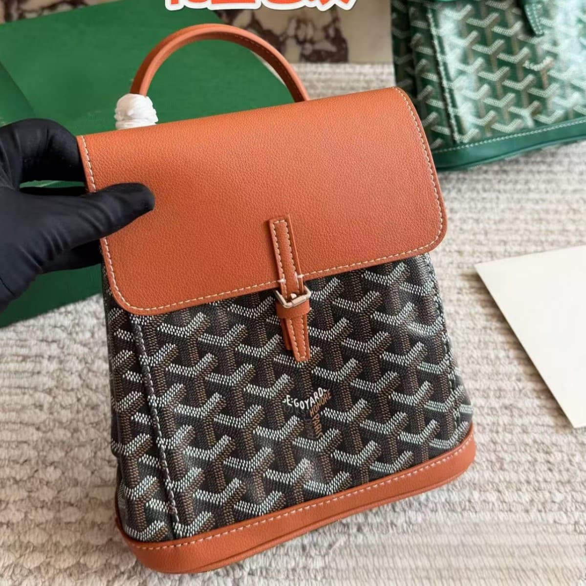 Genuine Leather Goyard Mini New Style Backpack Dogtooth Small Schoolbag Letter Backpack Classic Fashion Casual Small Backpack