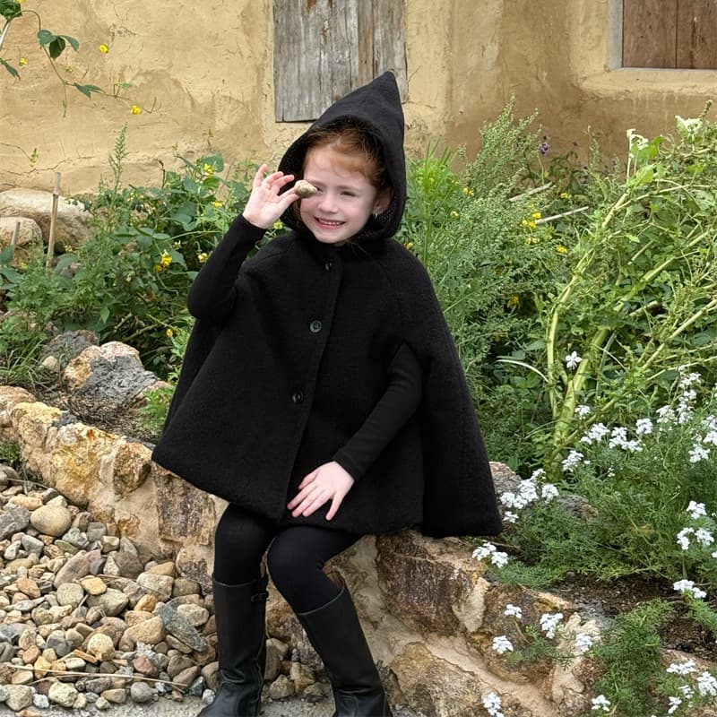 2025 Halloween New Children's Cape Cloak Girls Thickened Cotton-Padded Magic Hat Cape Coat