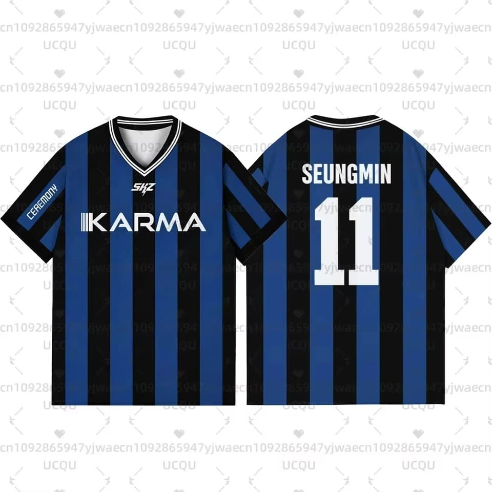 Stray Kids 'KARMA' Album Merchandise 3D Digital Print Fan Support Jersey Short Sleeve T-Shirt for Women