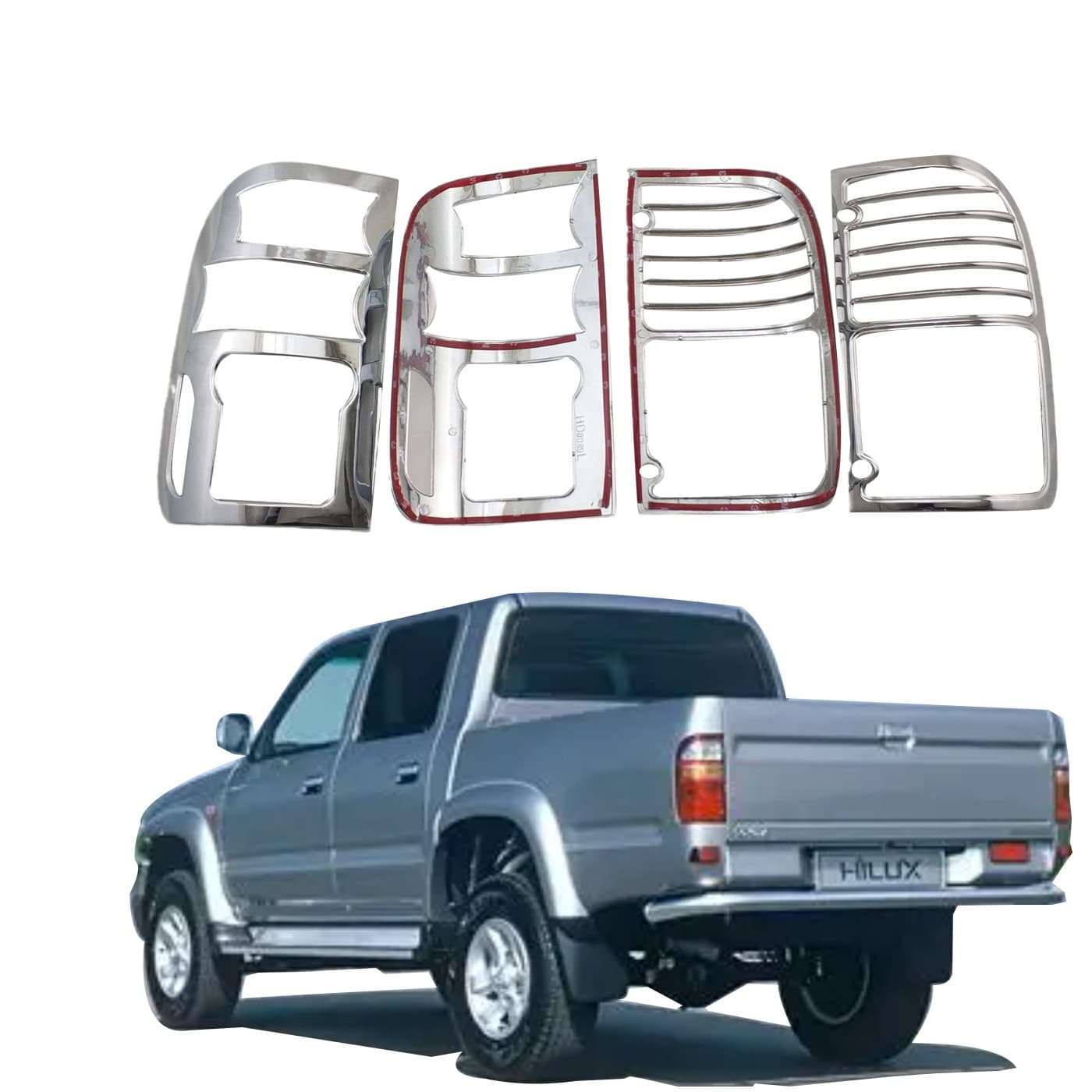 Compatible with HILUX PICKUP 2004 Rear Lamp Cover High-Quality Car Decorative Tail Light Frame Chrome