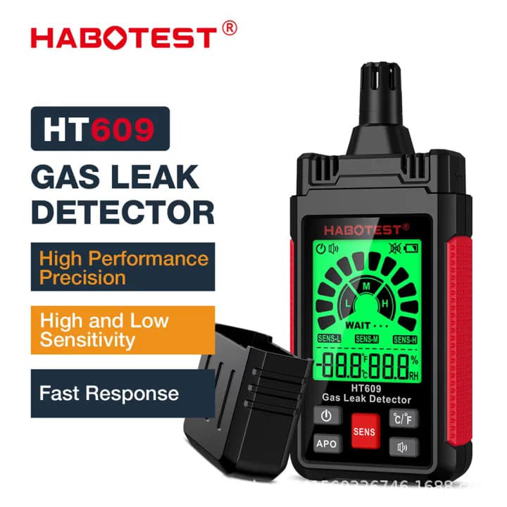 Huabo HT609 Natural Gas Leak Detector Combustible Gas Detector Methane LPG Leakage Cross-border