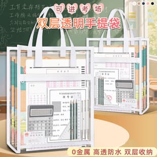 College Entrance Exam Special Handheld Tutoring Bag, Primary School Subject Bag, Test Paper Storage Bag, Transparent Mesh Book Bag, File Bag