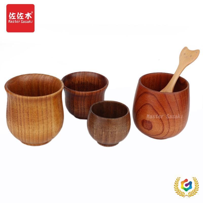 ✅ Japanese-style wooden sake cups, solid wood handmade Chinese-inspired cups, vintage wooden tea cups
