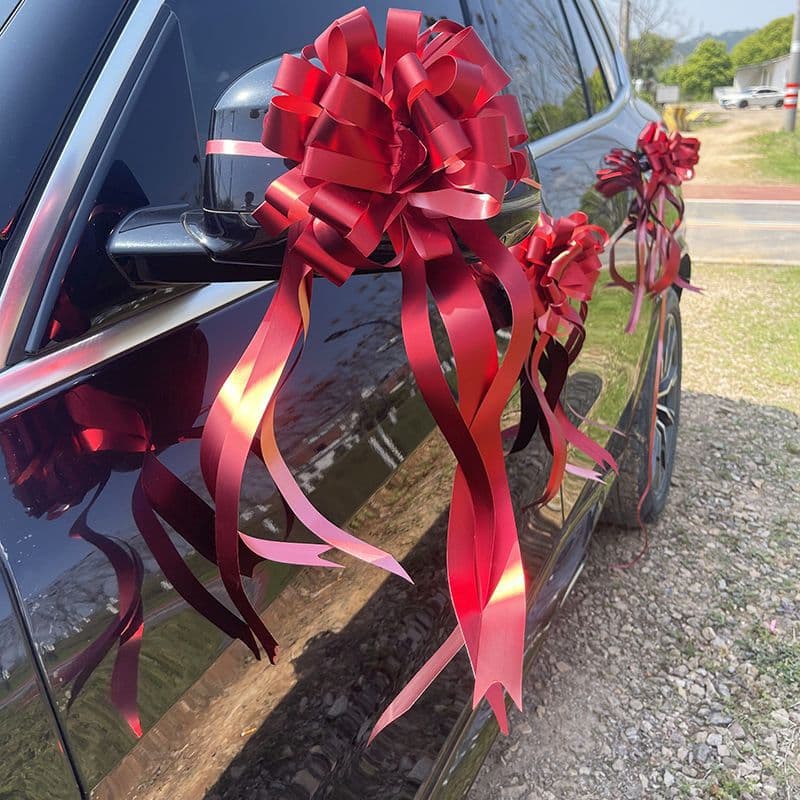 Wedding Car Ribbon and Tulle Decorations, Wedding Supplies, Car Decoration, Bridal Car Decoration, Hood Ornament