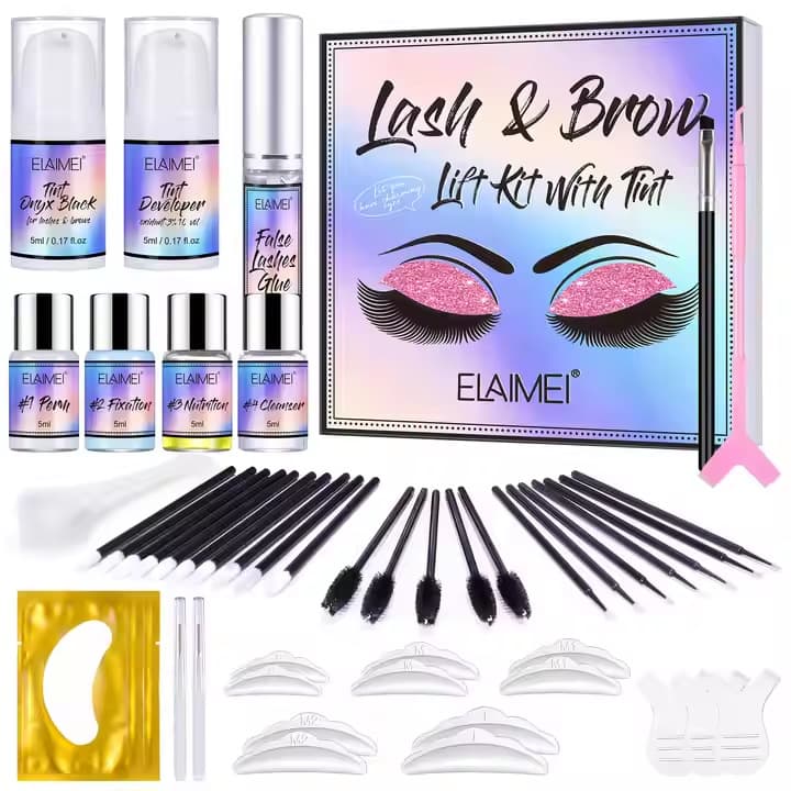 Cross-border popular eyelash perm, long-lasting eye brow and eyelash lifting kit, keratin eyelash perm & eyebrow pencil set