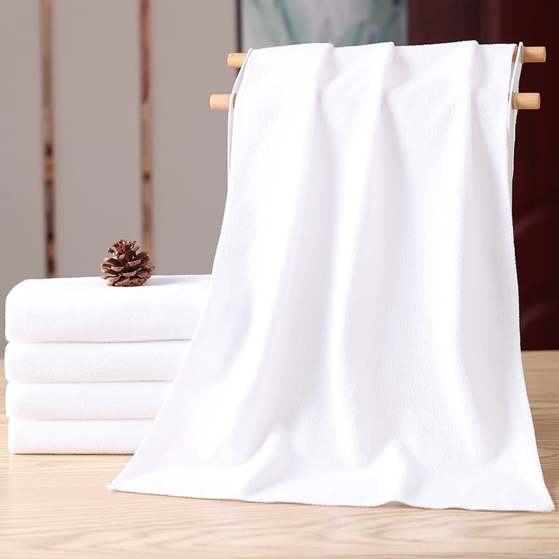 Wholesale white towel manufacturers for hotels, baths, disposable non-shedding food factory absorbent white face towels