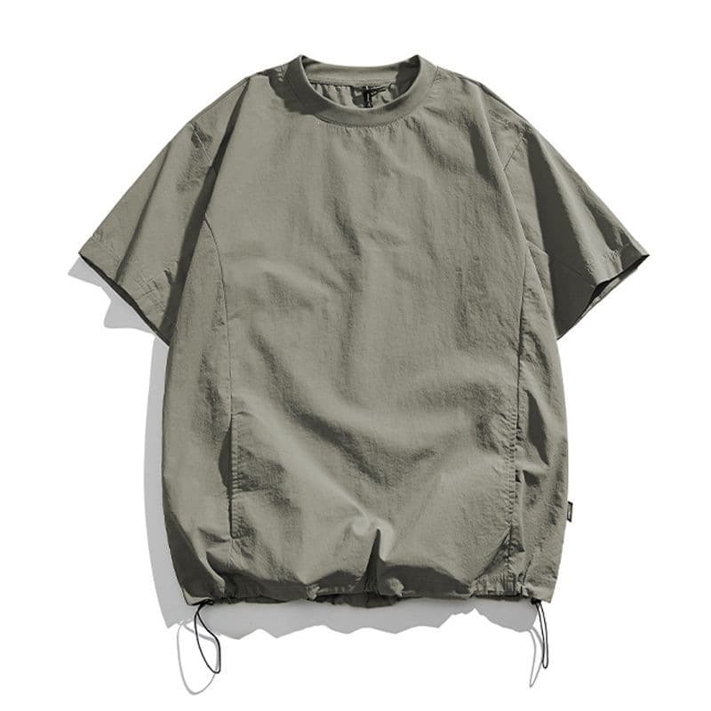 Extra Large Size 300 Jin Japanese Retro Functional Pocket T-Shirt Men Women 2026 Summer Outdoor Quick Dry Thin Short Sleeve Streetwear