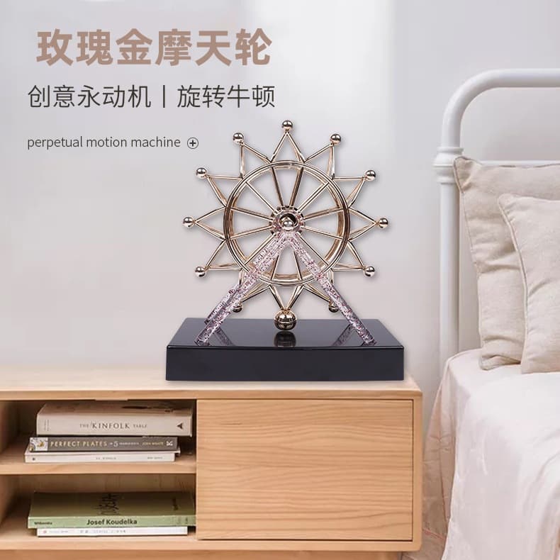Rose Gold Ferris Wheel Celestial Perpetual Motion Swing Office Desktop Ornament Home Decoration Creative Gift
