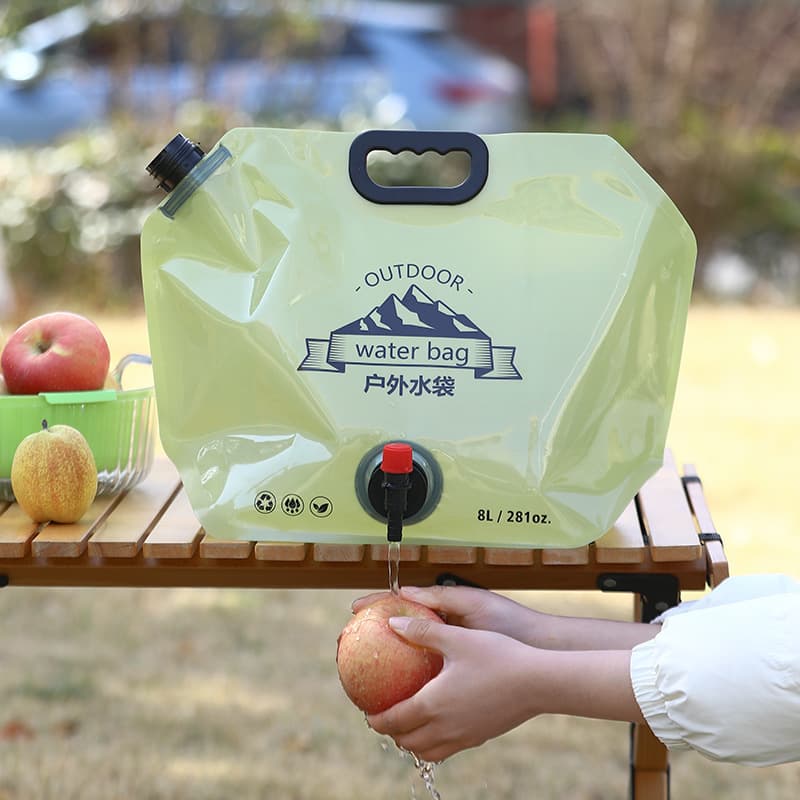 Outdoor Portable Foldable Water Bag, Large Capacity Thickened Hiking Travel Camping Water Bucket, Car Plastic Water Storage Bag