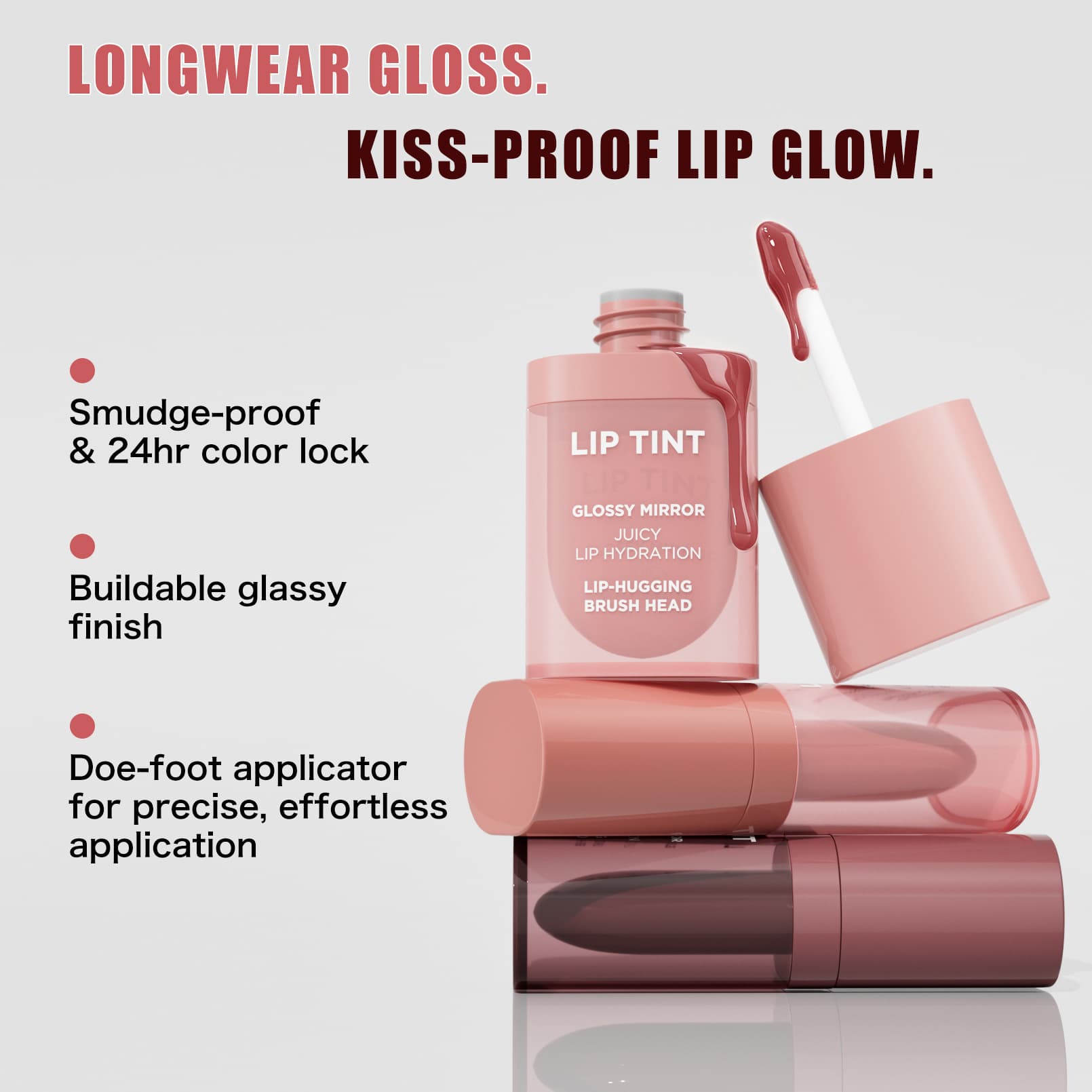 HelloKiss Amazon Hot Selling Water Gloss Brightening Mirror Lip Gloss Natural Moisturizing Lip Tint