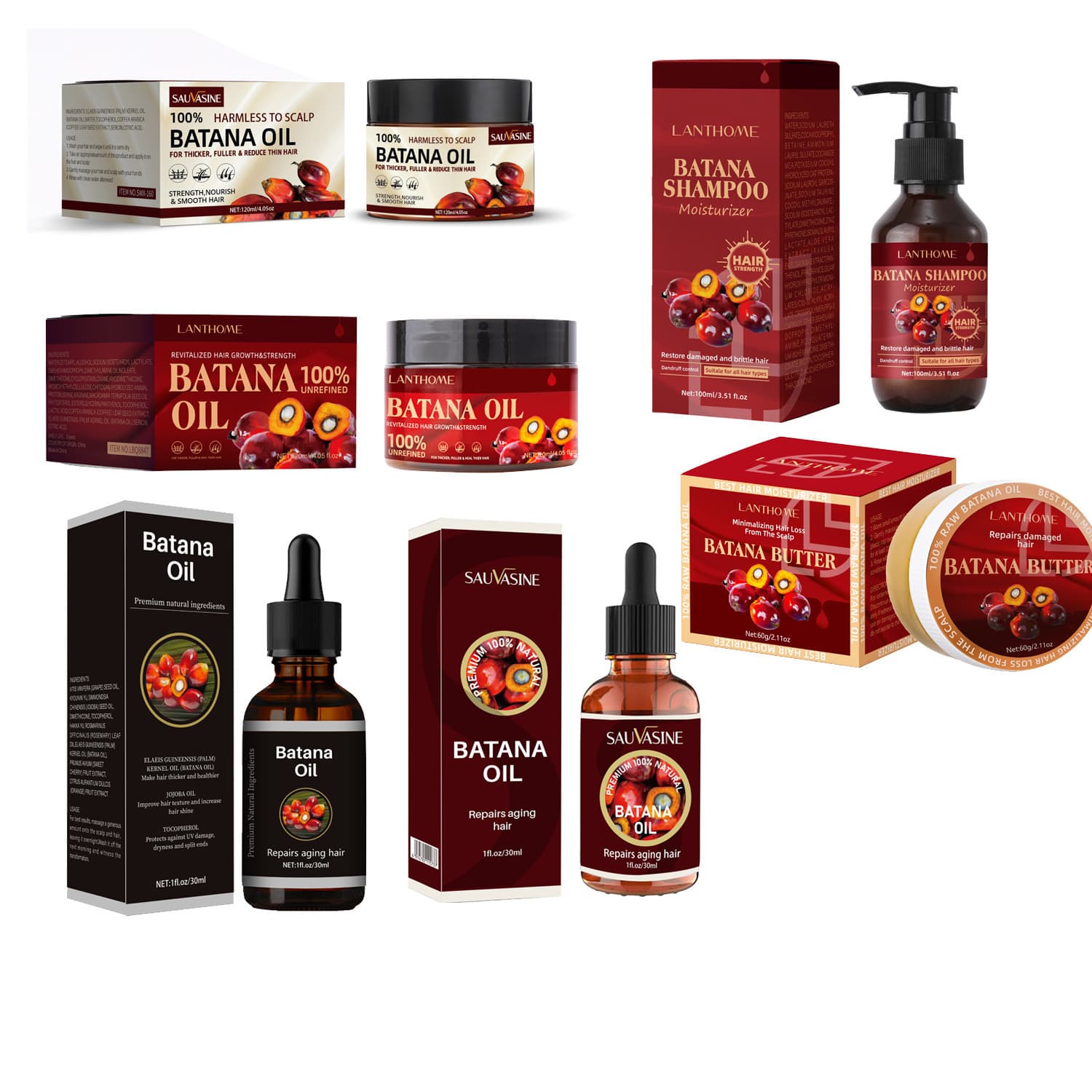 Cross-border Lotus Biquan Batana full range batana oil Batana conditioner shampoo Batana essential oil