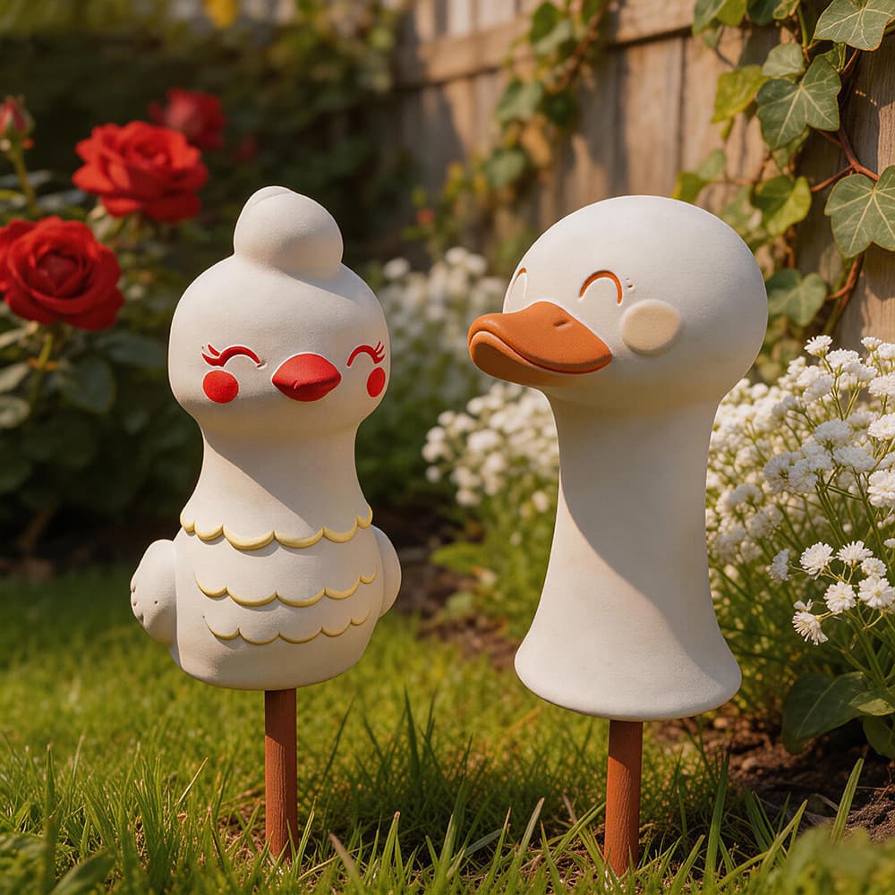 Quanmingxiang Rooster Aromatherapy Candle Mold Cute Goose Head Duck Head Garden Ground Insert Gypsum Decoration Silicone Mold
