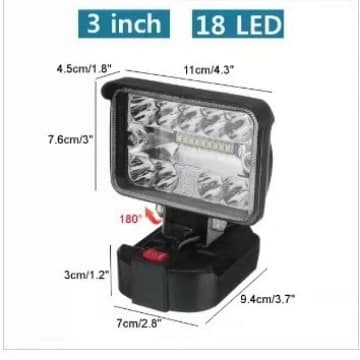 Makita 18V Lithium High Brightness Work Light, LED Outdoor Camping Construction Engineering Floodlight Search Lighting Spotlight