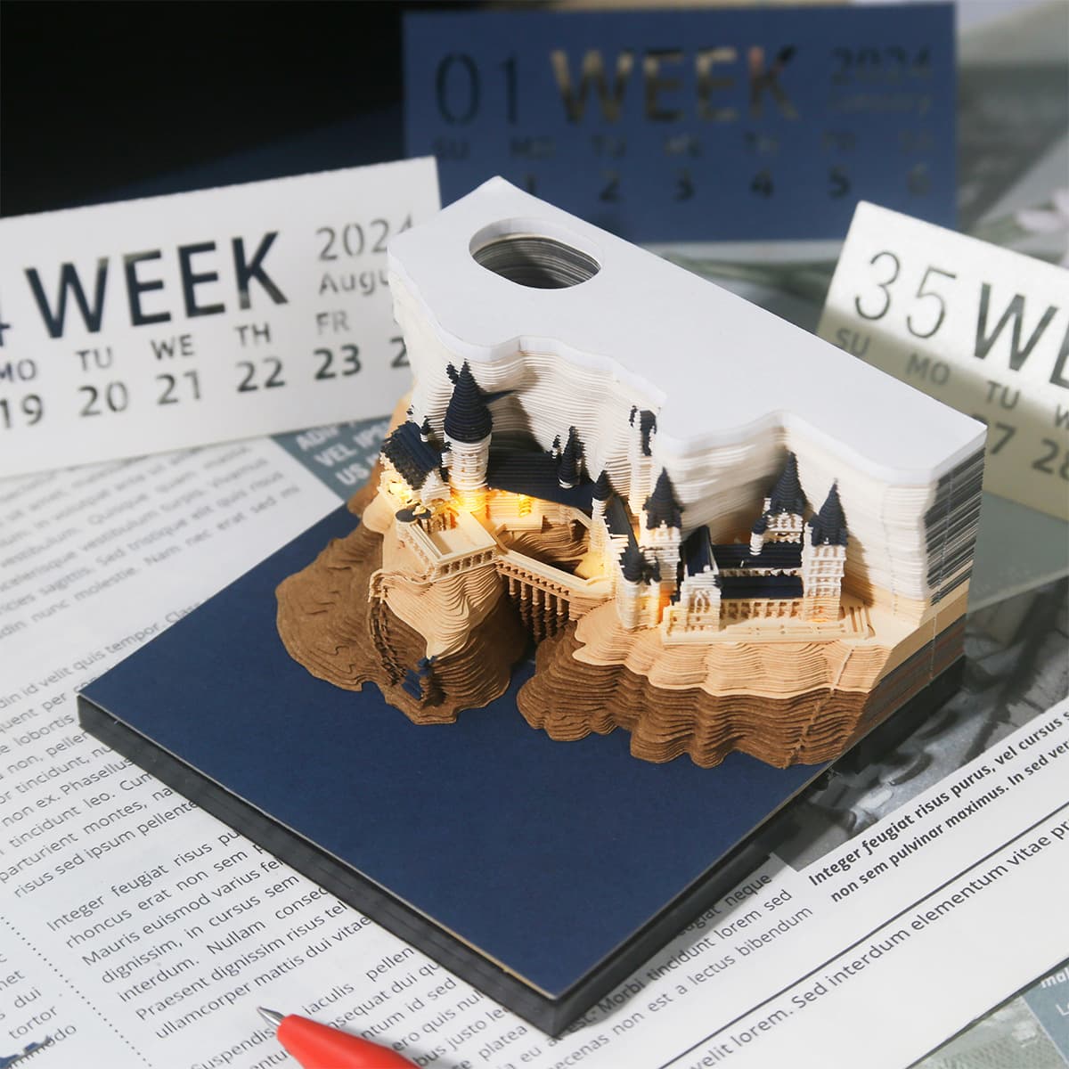 Harry Potter Magic School 3D Notes Hogwarts Castle Hand Tear Notes Brick Harry Potter Ornaments