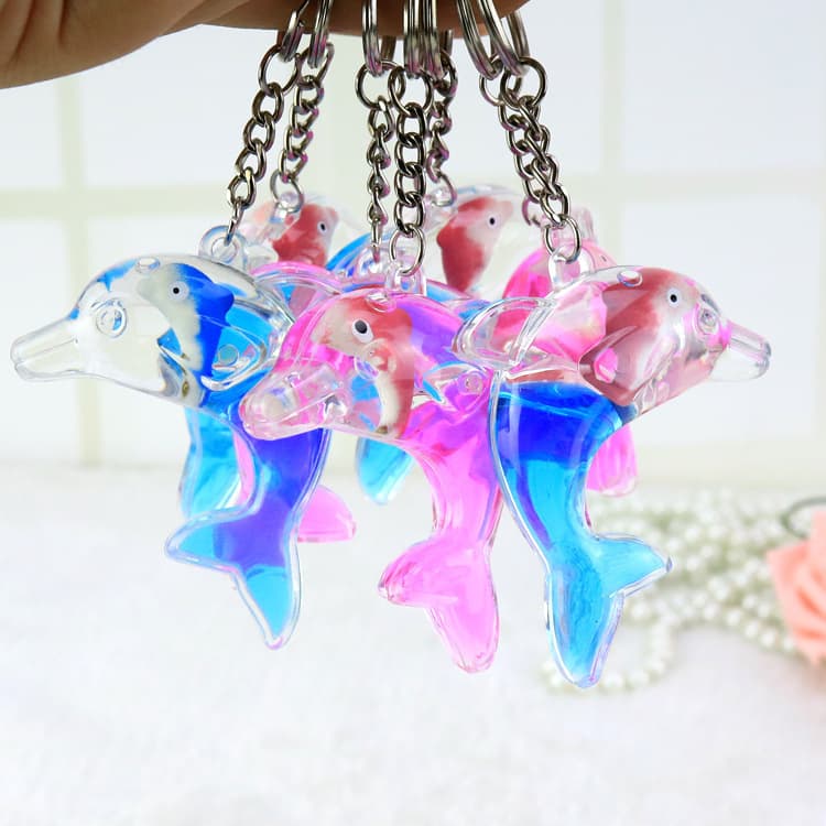 Acrylic Dolphin Oil Drop Keychain Creative Pendant Decorative Keychain Accessories