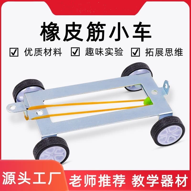 Recoil Rubber Band Car Science Experiment Material for 4th Grade STEM Project Mechanics Car Physics