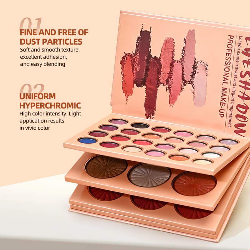 Best-selling European & American Export 43-Color Eyeshadow Contour Highlighter Multifunctional 4-Layer Makeup Book COS Cross-border Makeup Palette