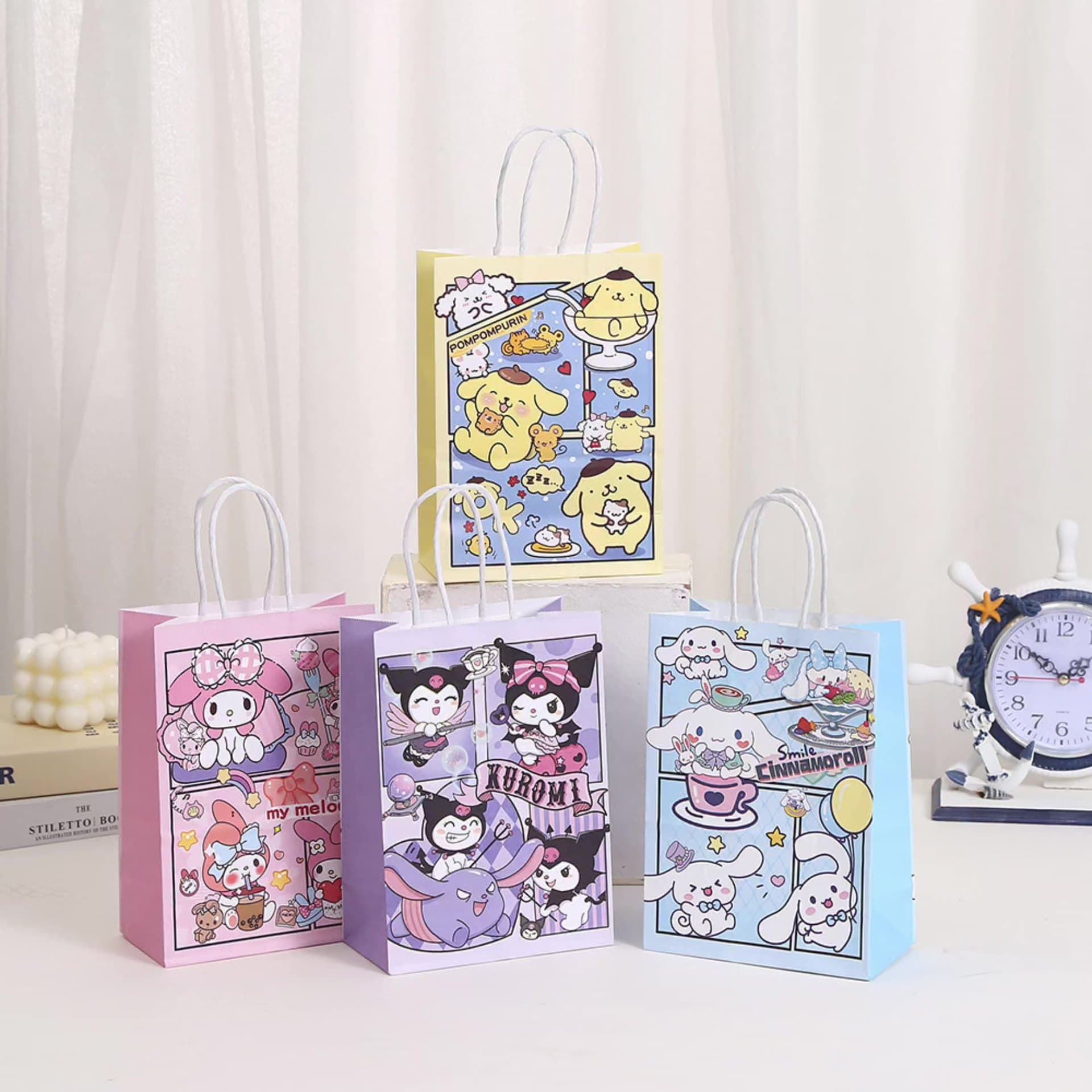 New Cute Cartoon Kraft Paper Gift Bag Kuromi Creative Gift Bag Handbag Gift Bag
