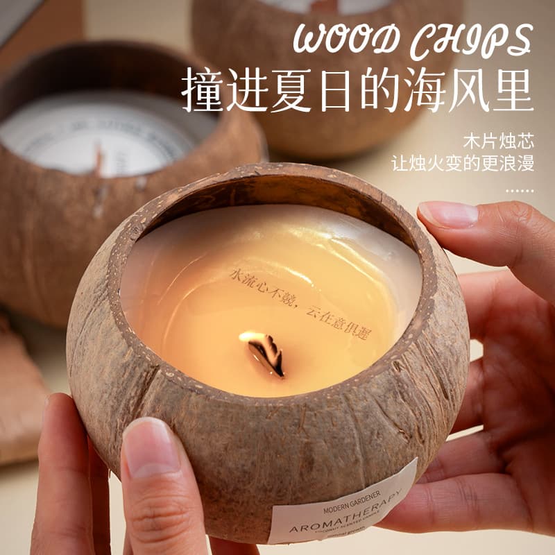 Xiangli Cangshi Coconut Shell Scented Candle Gift Box, Atmospheric Niche Premium Bedroom Birthday Gift, Souvenir Gift