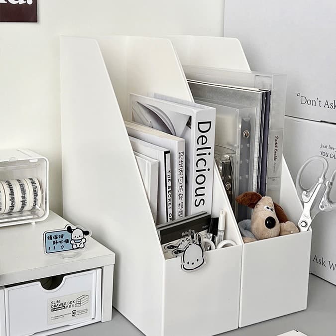 Bookend File Organizer Desktop Storage Box Shelf Office Dorm Ins Mobile Desk Side Bookshelf Bookend Rack