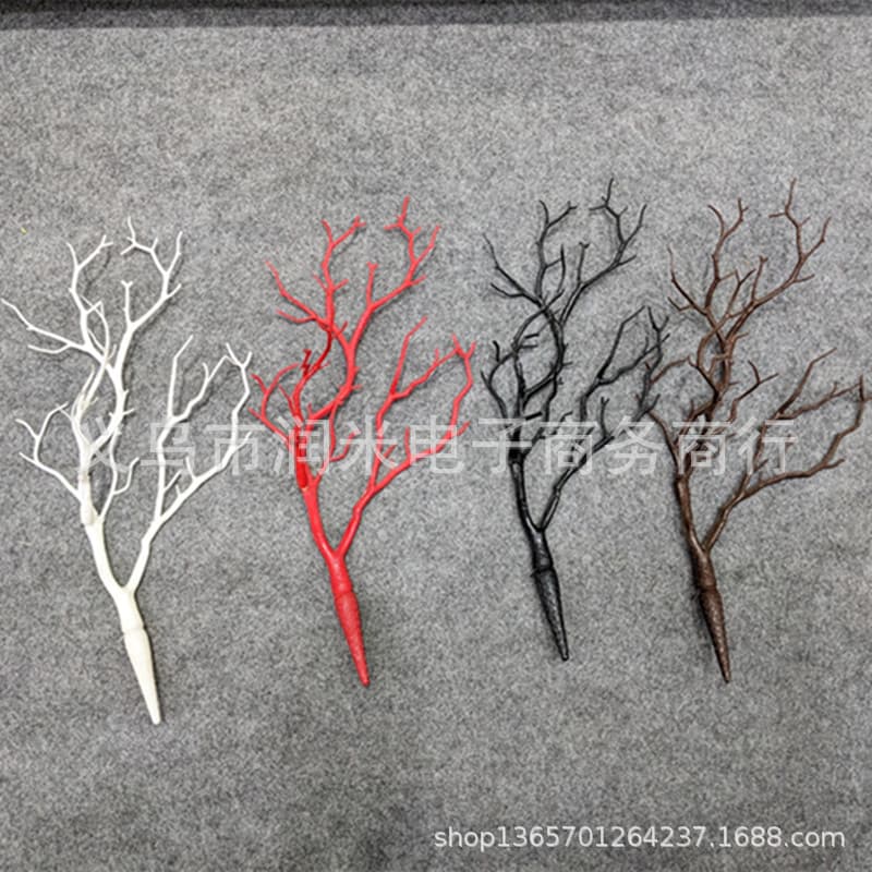 Artificial Coral Branch Fake Flowers for Wedding Decoration, DIY Christmas Plastic Red Artificial Flowers