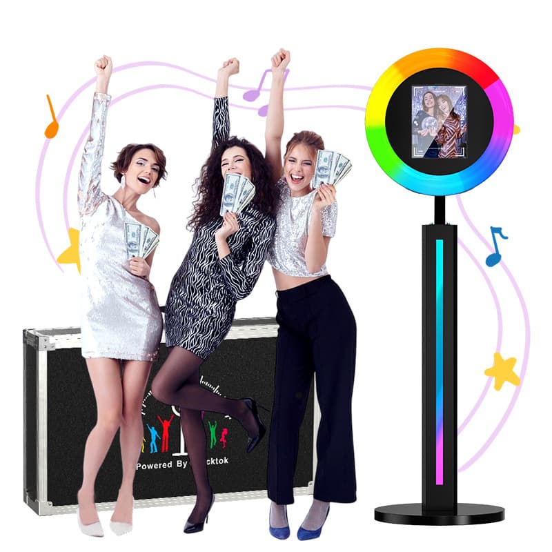 iPad Photo Booth Black LED Strip Version Wedding Photography Selfie Light iPad Photo Booth Cross-border Advertising Machine