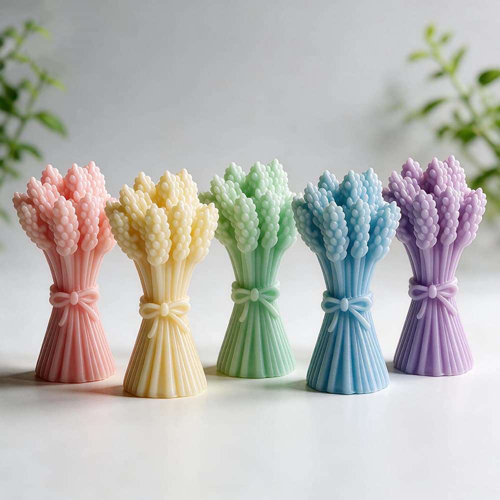 Small Lavender Bouquet Scented Candle Silicone Mold, Flower Mold DIY Gypsum Epoxy Resin Decoration Mold Factory