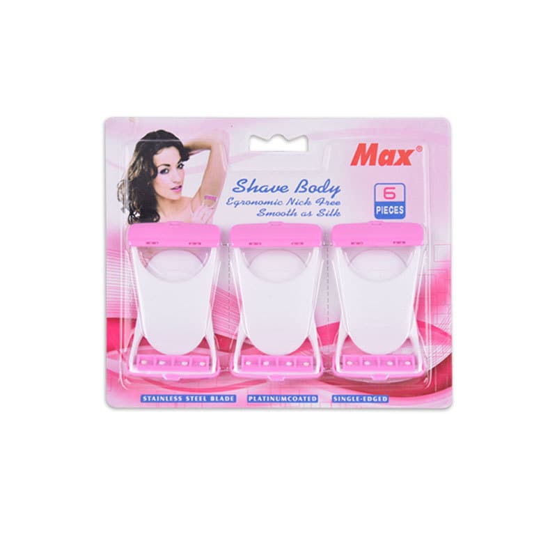 MAX Factory Direct Sales 6-Piece Disposable Manual Women's Hair Removal Razor for Pubic Hair and Leg Hair Shaving