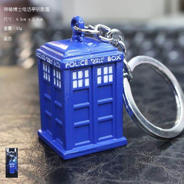 Doctor Who multiple phone booth keychains single robot keychain comic con export keychain