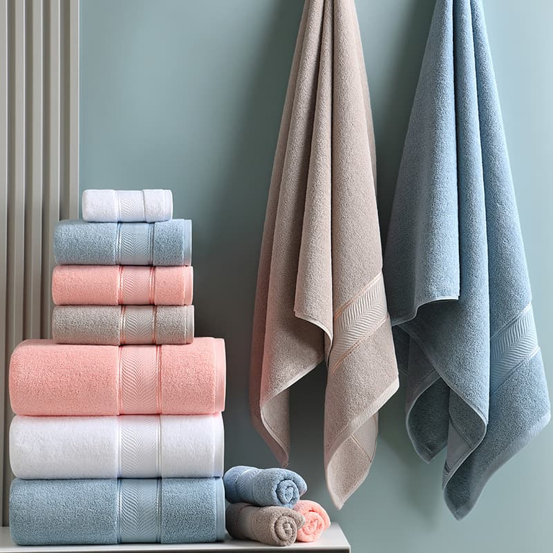 Five-star hotel towels and bath towels, all-cotton mercerized satin, wholesale for hotels and beauty salons, embroidered logo hotel bath towels