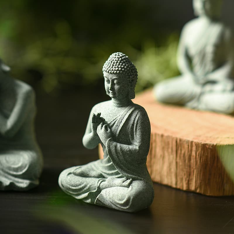 Cross-border New Arrival Buddha Statue Craft Zen Fish Tank Ornament New Chinese Style Creative Entryway Home Decor
