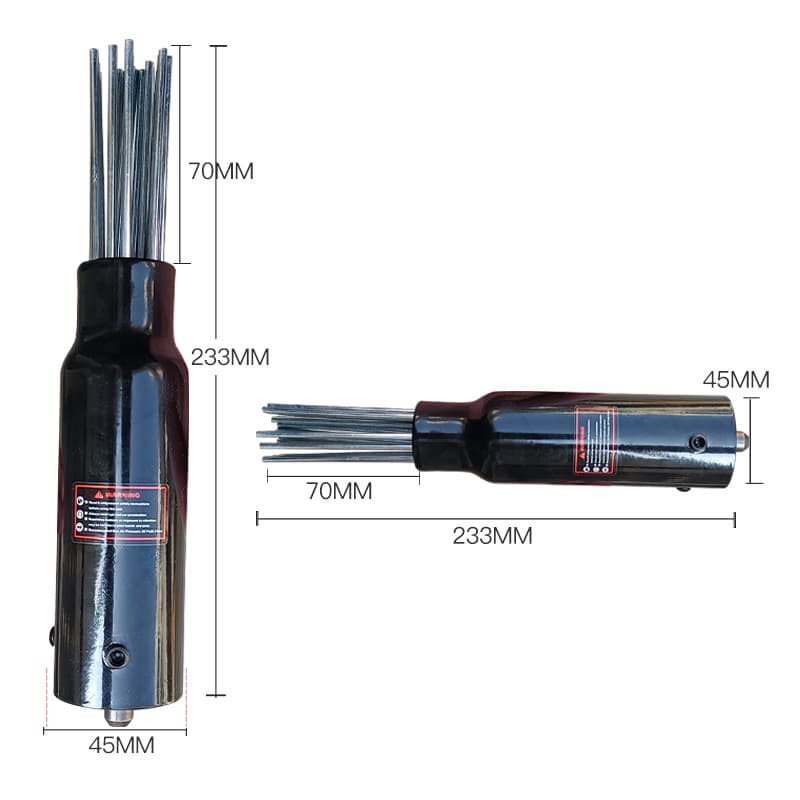 Rust Remover Head Air Shovel Wind Shovel Air Pick Air Hammer Head 19-Pin Pneumatic Tool Complete Set Air Shovel Accessories 250/190/