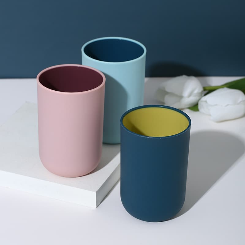 Modern Minimalist Dual-Color Mouthwash Cup, Creative Household Water Cup, Minimalist Home Toothbrush Cup, Thickened Plain Color Rinsing Cup