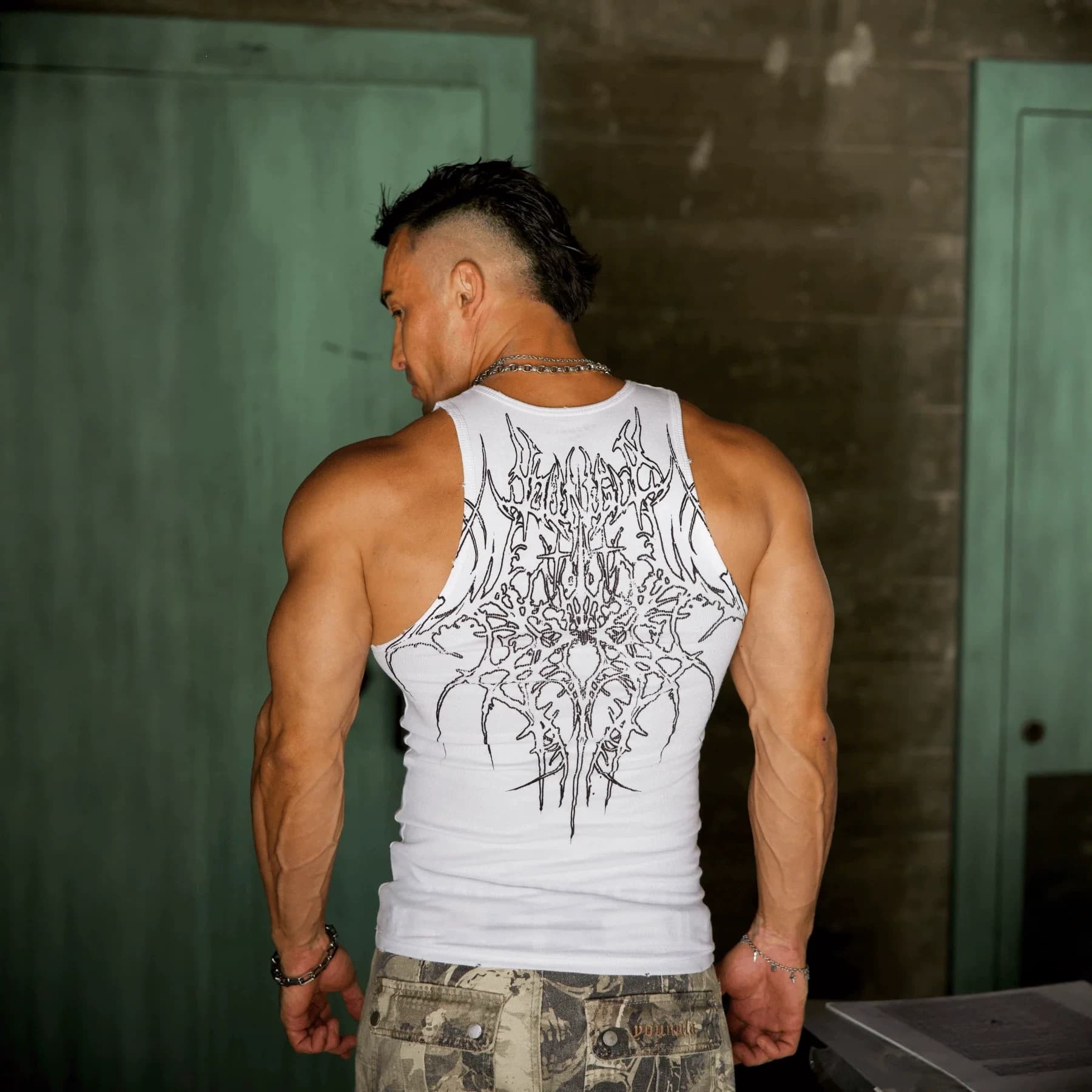 YOUNGLA New Knit Ice Silk Ribbed Vest Men's Sports Fitness Vest Running Basketball Training Tight Top