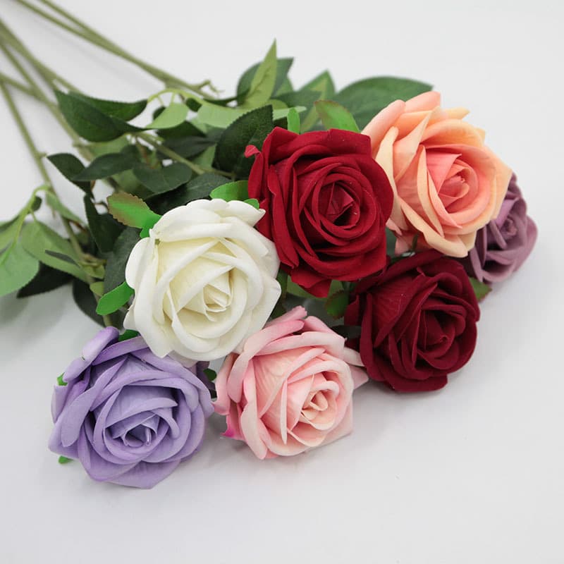 Velvet Rose Artificial Flowers Handmade Rose Waterfall Home Decoration Wedding Arrangement Props Fake Flowers Wholesale