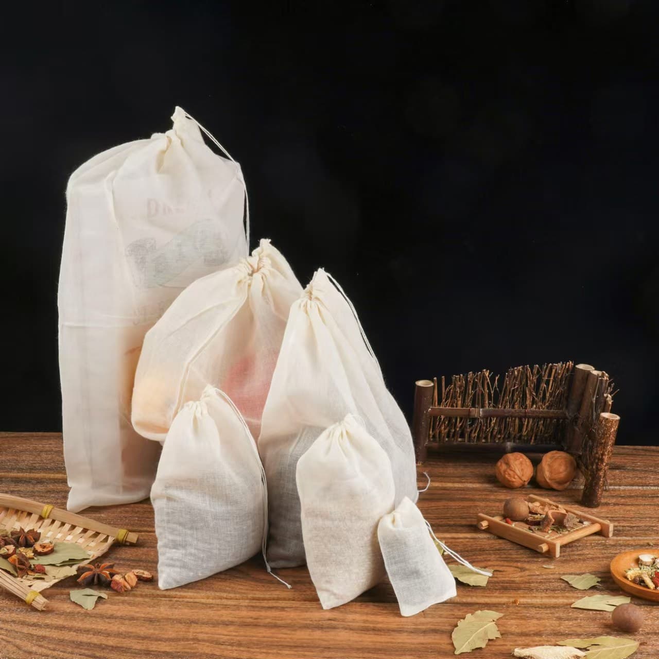 18*20cm cotton gauze bags for stewing, decoction, seasoning, and filtering, available for individual purchase