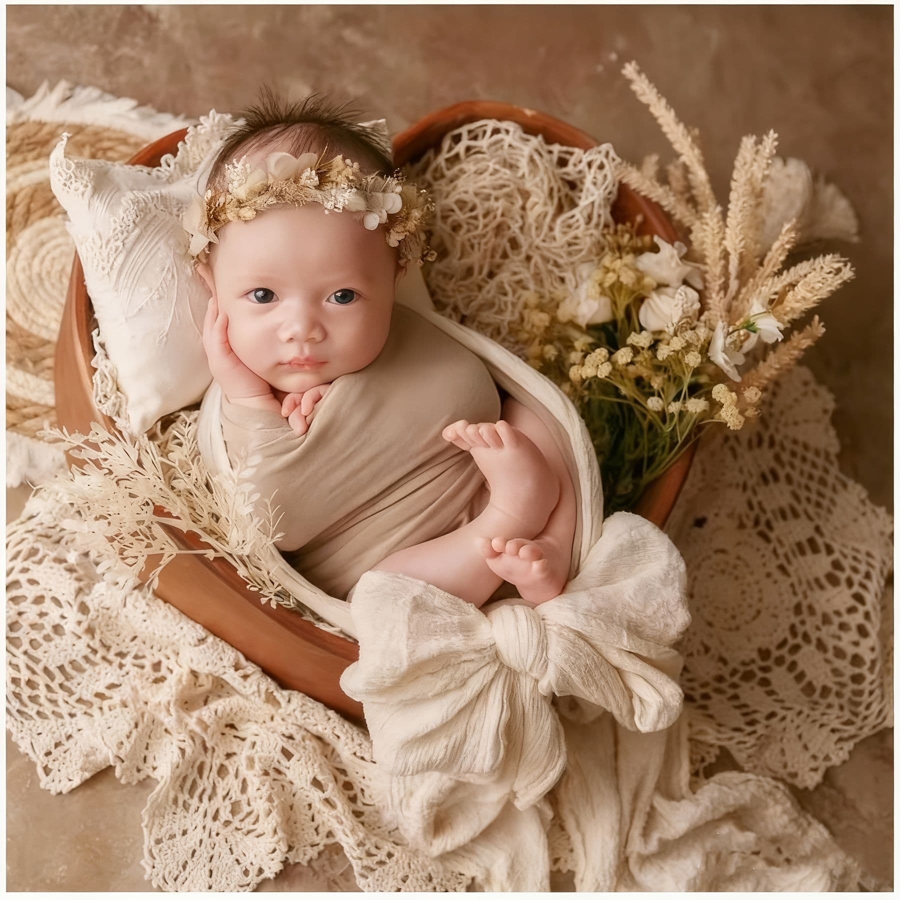 New Korean-Style Baby Full Moon Photo White Wrap Blanket Studio Photography Baby Blanket Scene Photo Prop