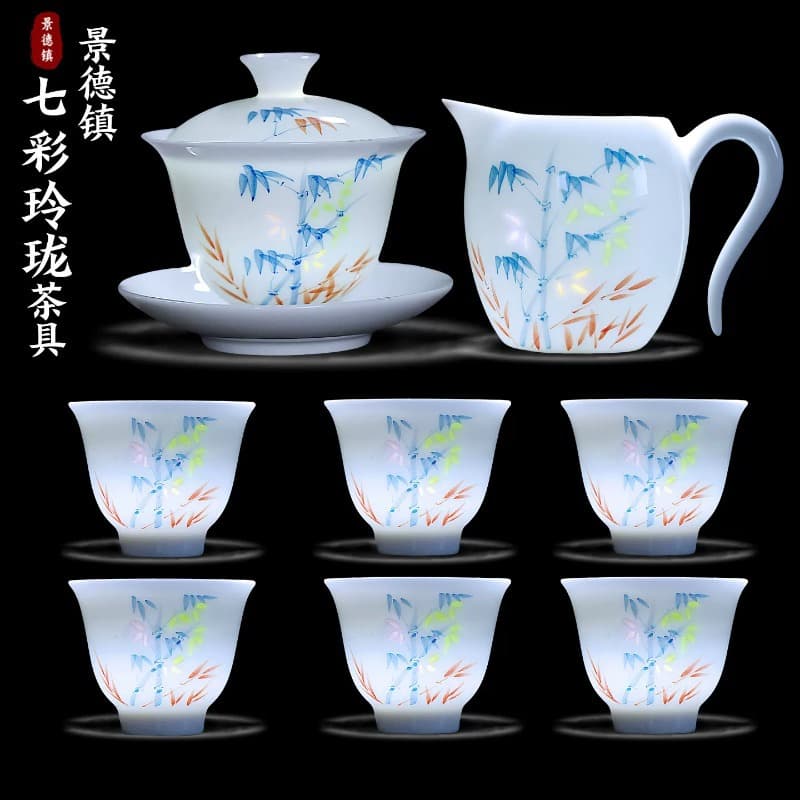 Chinese style colorful and exquisite ceramic fair cup Kung Fu tea set for making tea and tea sea splitting tea set teacup tea set 2026 new style