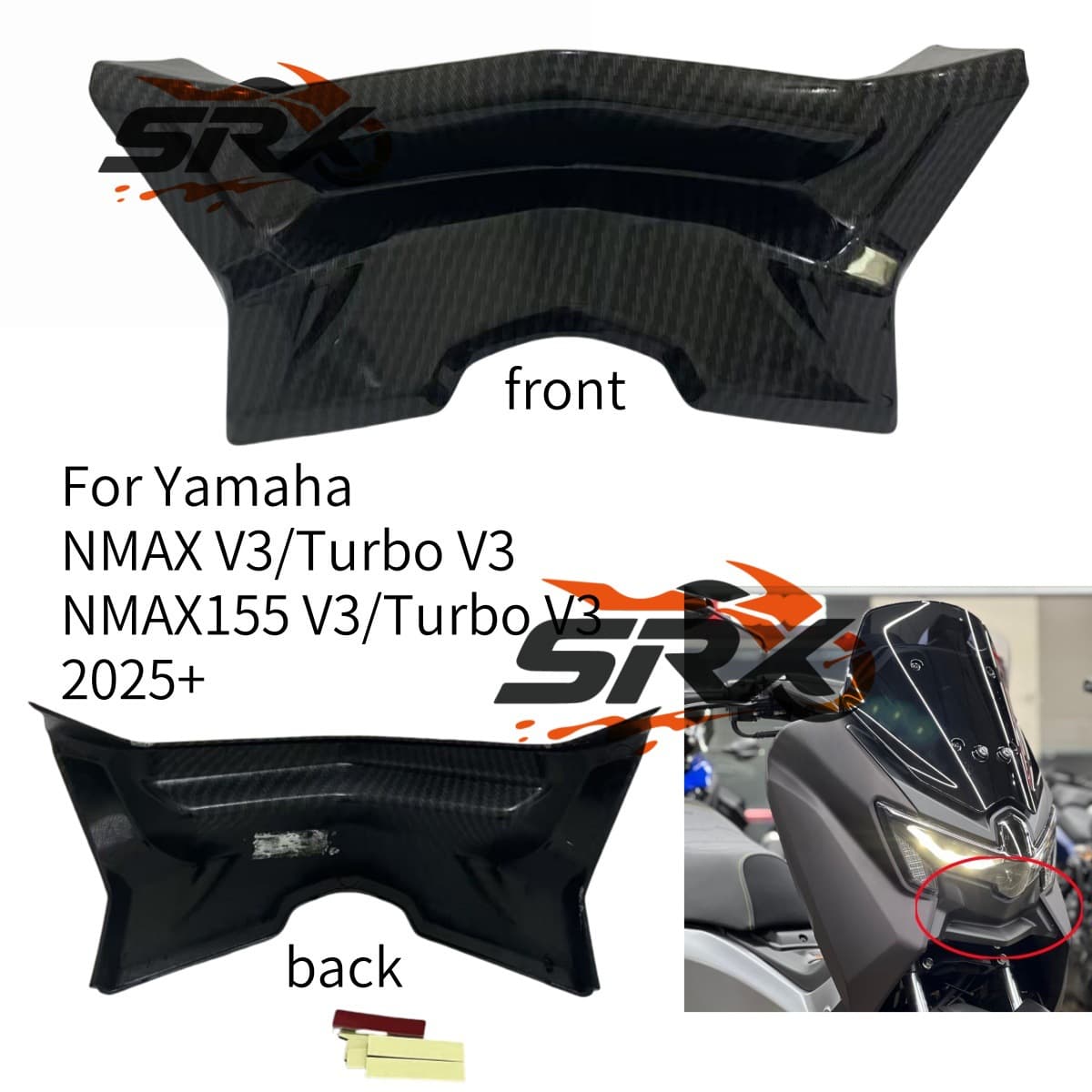 For Yamaha 2025 NMAX155 V3 Motorcycle Modification Spoiler Decoration Front Mouth Trim Cover