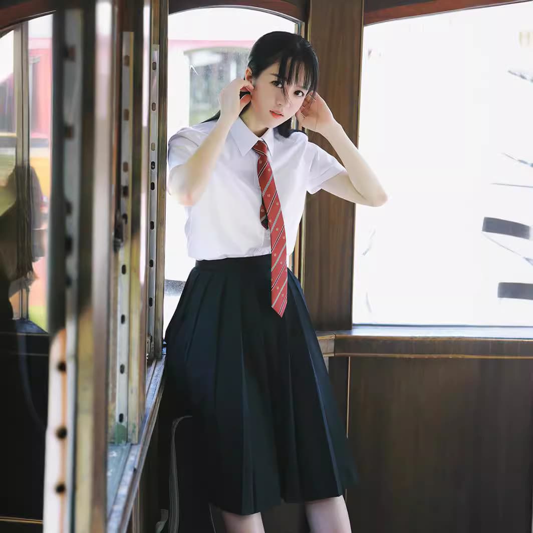 JK Uniform Japanese School Style White Shirt for School Season Sports Day Chorus Performance Costume Class Uniform