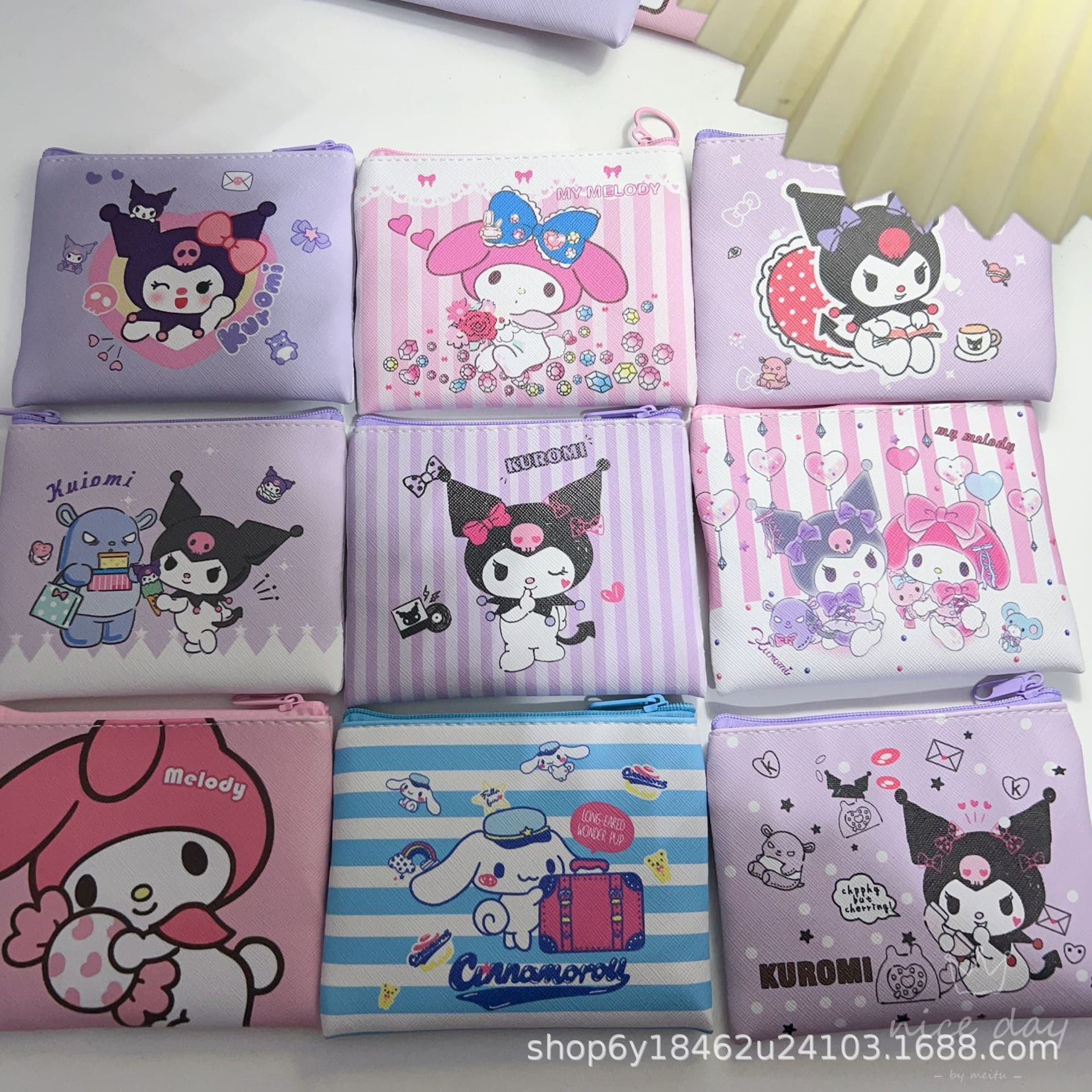 New Kuromi Melody PU Cartoon Children's Coin Purse Student Girl Mini Version Small Coin Claw Machine