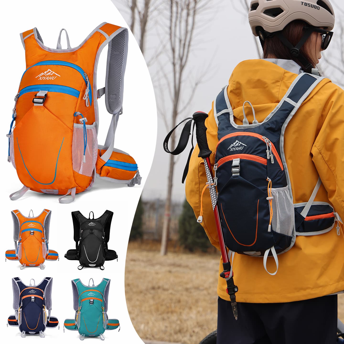 New lightweight outdoor mountaineering bag for men and women, sports cycling water bag, multifunctional hiking and camping backpack