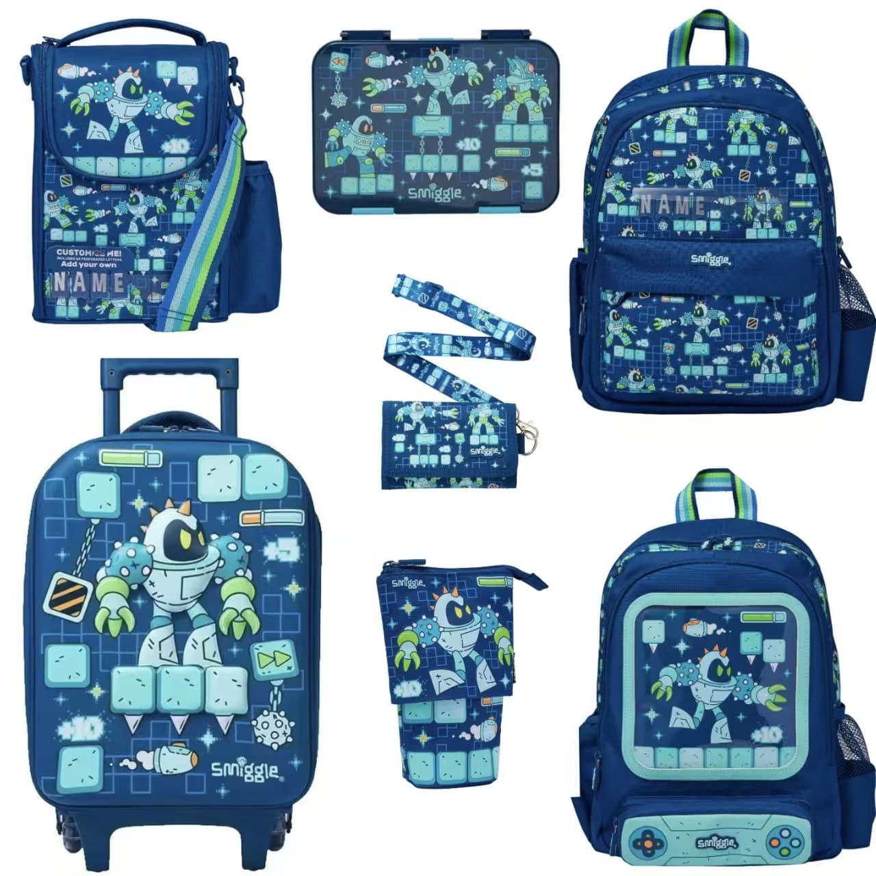 Australian smiggle school bag primary school student backpack children's outdoor school bag blue crab man suit series